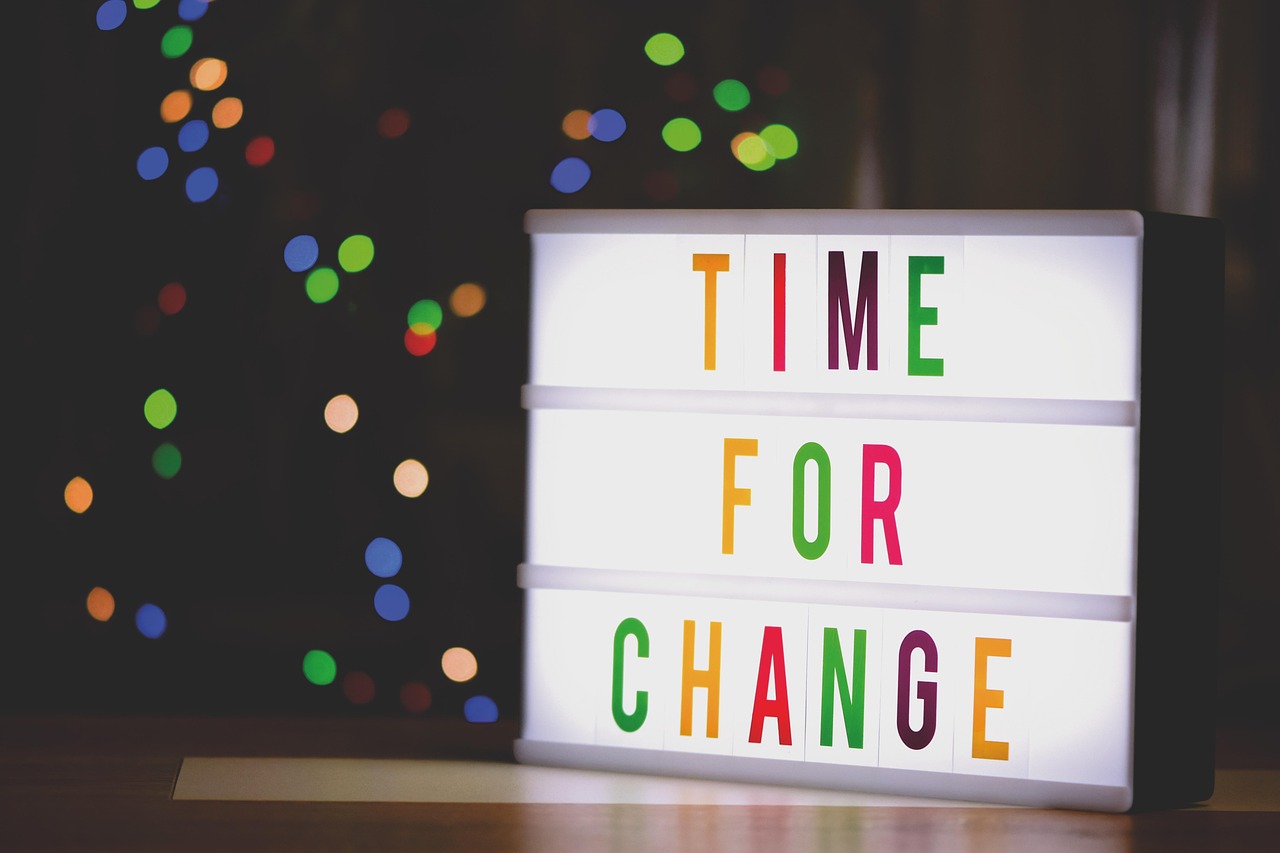 time for a change, new ways, letters, words, writing, light box, saying, text, word, past, photography, words, words, words, words, words
