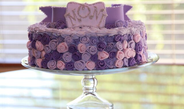 cake, birthday cake, happy birthday, sweet, beautiful, pink, purple, dessert, food, torte