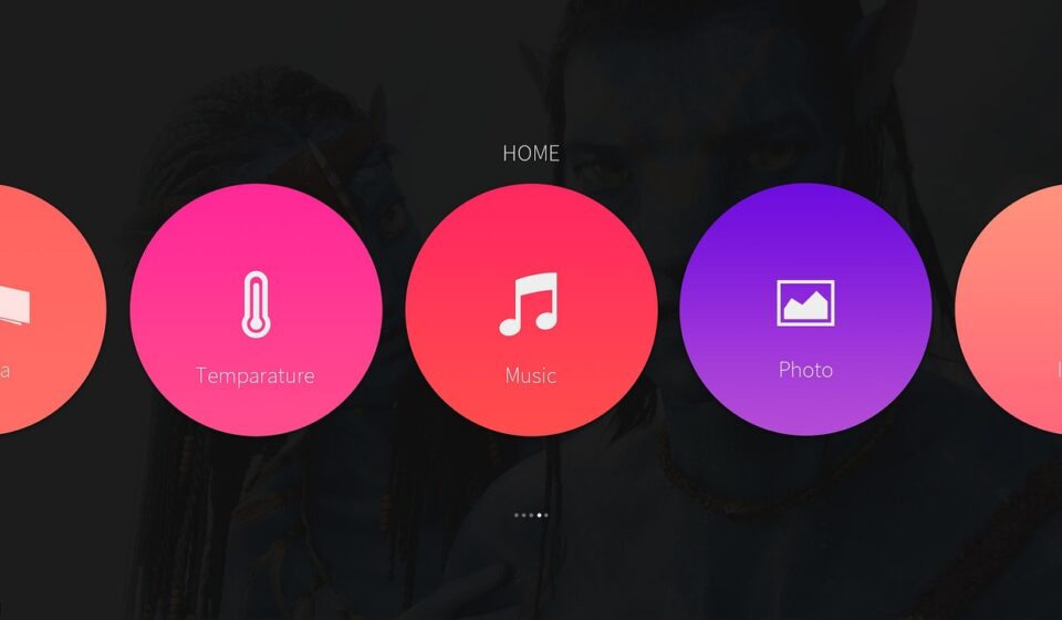 ui, circle, tv menu